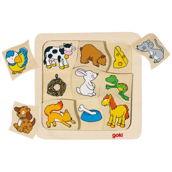 goki Puzzle "Wo eats what?" 56880 - Wooden puzzle 9 pieces