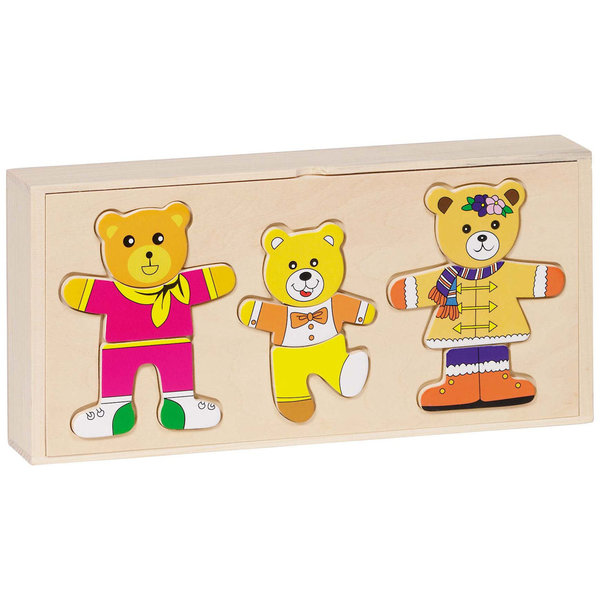 goki Anziehpuppenpuzzle "Bärenfamilie" GK170 - Holzspielzeug Puzzle 54 Teile