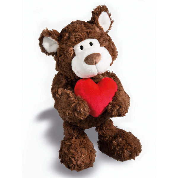 NICI Dangling Bear brown with heart 41280 - NICI Love Bear 30cm
