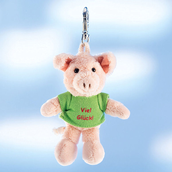 Schaffer Schlüsselanhänger Schwein "Viel Glück" 2522, Glücksschwein Anhänger 10cm