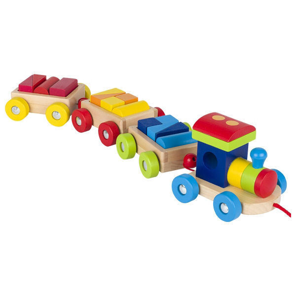 goki Zug Orlando mit Holzklötzchen 55950 - Holzspielzeug Holzzug 18 Teile