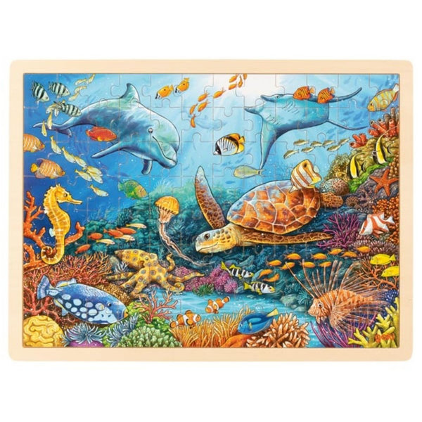 goki Einlegepuzzle "Great Barrier Reef" 57432 - Holzspielzeug Puzzle 96 Teile