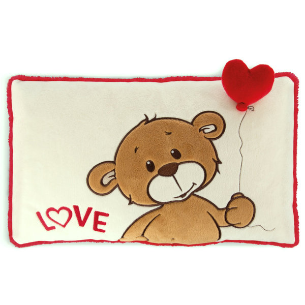 NICI Rechteckiges Kissen Love Bären 42618 - NICI Plüschkissen Love-Bär 43x25cm