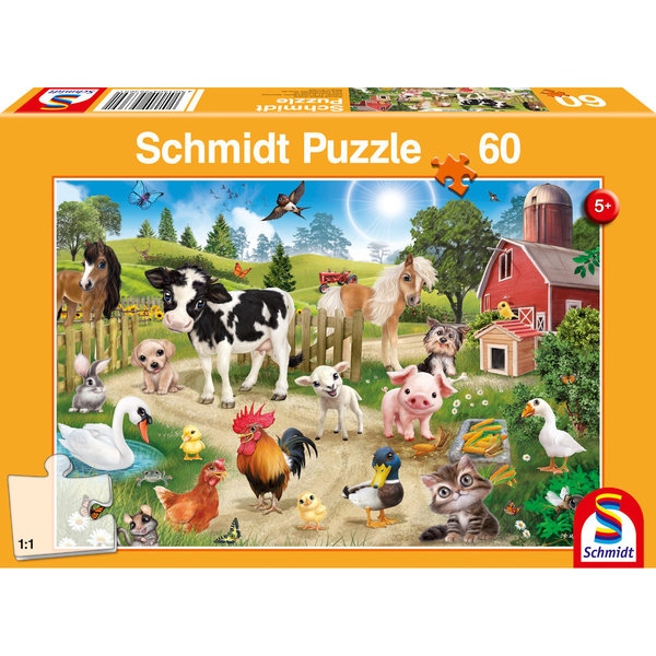 Schmidt Spiele Kinderpuzzle "Animal Club Bauernhof" 56369 - Schmidt Puzzle 60 Teile
