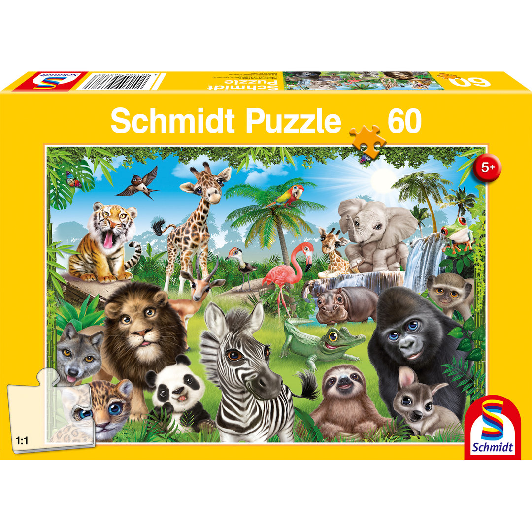 100 Teile Schmidt Spiele Kinder Puzzle Tiere im Regenwald 56250 
