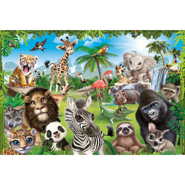 Schmidt Spiele Kinderpuzzle "Animal Club Wildtiere" 56378 - Schmidt Puzzle 60 Teile