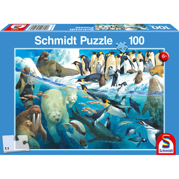 Schmidt Spiele Kinderpuzzle "Tiere am Polarkreis" 56295 - Schmidt Puzzle 100 Teile