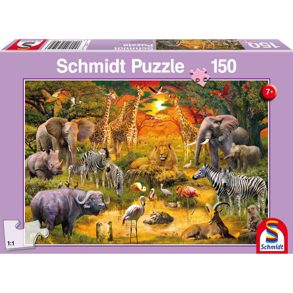 Schmidt Spiele Kinderpuzzle "Tiere in Afrika" 56195 - Schmidt Puzzle 150 Teile