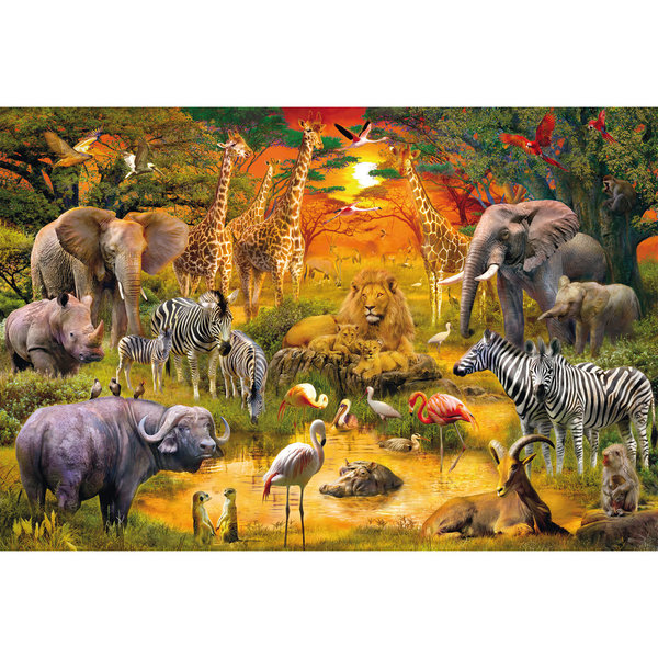 Schmidt Spiele Kinderpuzzle "Tiere in Afrika" 56195 - Schmidt Puzzle 150 Teile