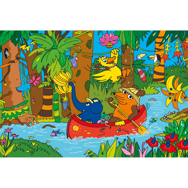 Schmidt Spiele Kinderpuzzle "Die Maus - Im Dschungel" 56313 - Schmidt Puzzle 100 Teile