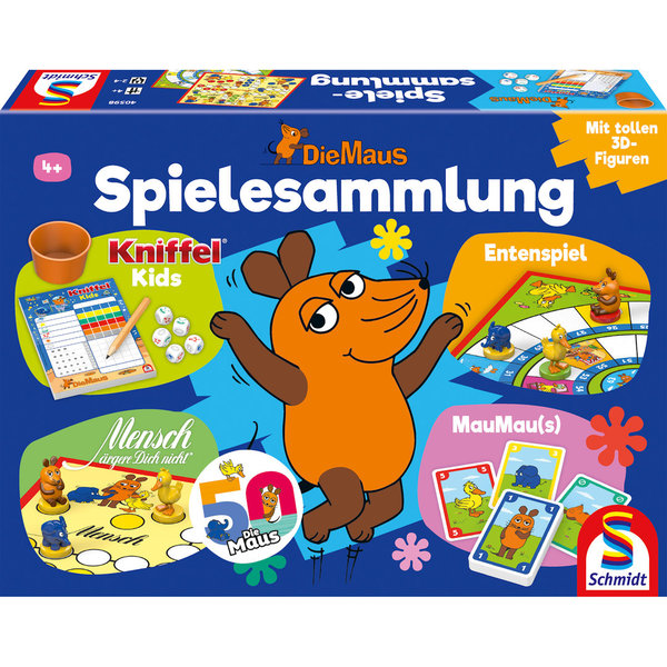 Schmidt Spiele "Die Maus - Spielesammlung" 40598 - Schmidt Kinderspiel für 2-4 Spieler